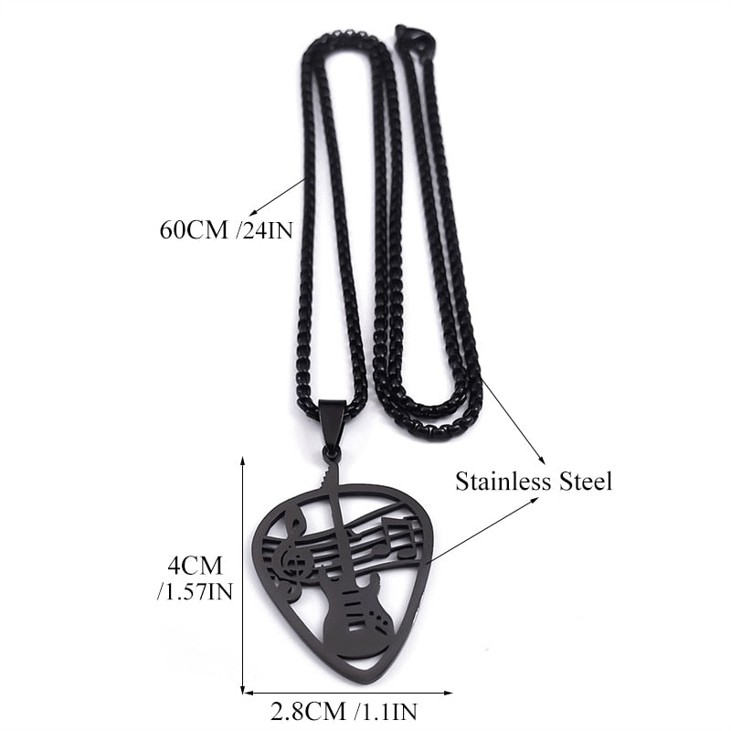 Dark Music Guitar Pick Necklace