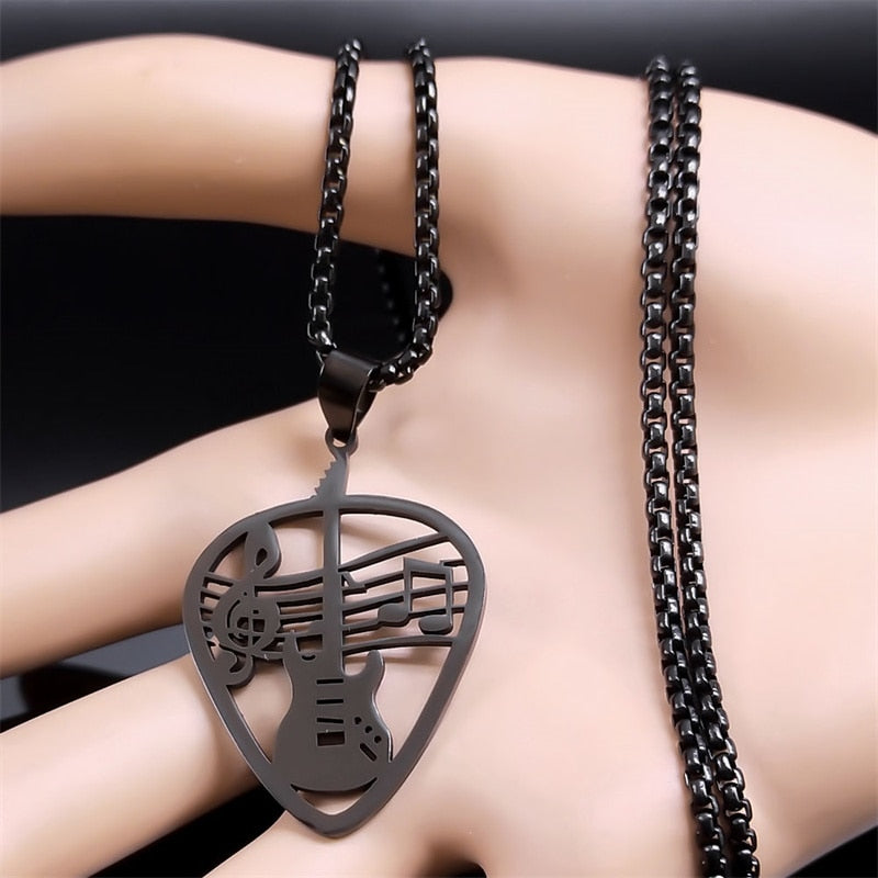 Dark Music Guitar Pick Necklace