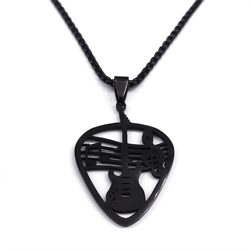 Dark Music Guitar Pick Necklace