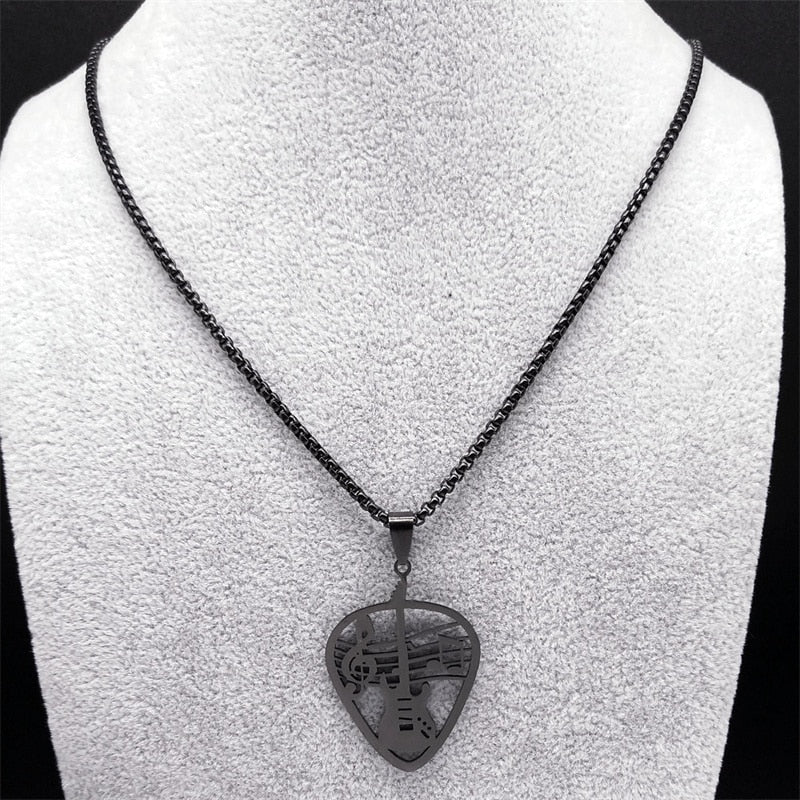 Dark Music Guitar Pick Necklace
