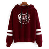 Music Notes Heart Shape Hoodie - Wine Red / S - { shop_name }} - Review
