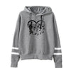 Music Notes Heart Shape Hoodie - Gray / S - { shop_name }} - Review