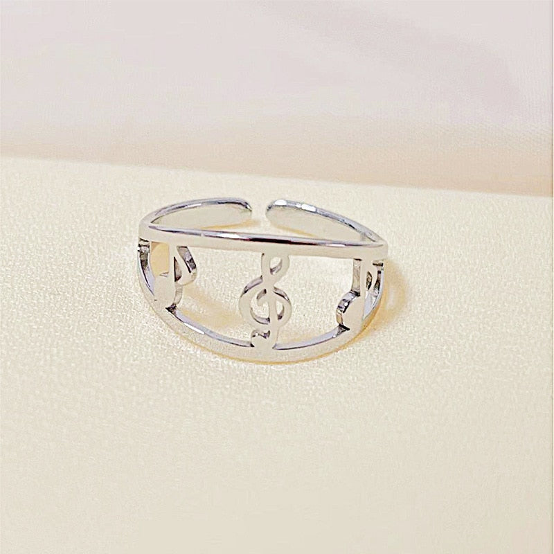 Three Music Note Open Ring