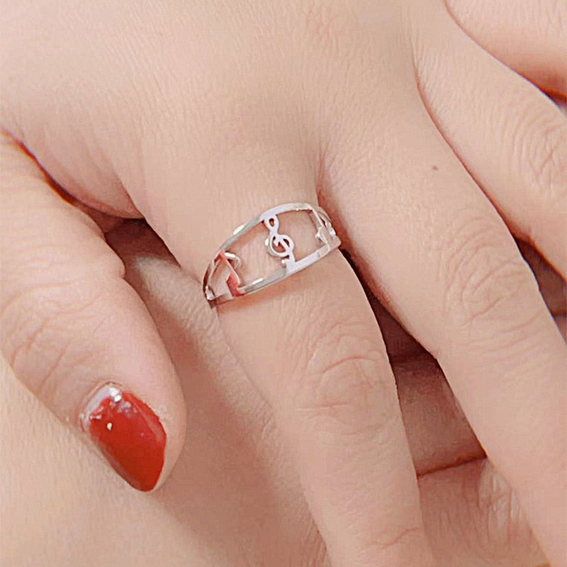 Three Music Note Open Ring