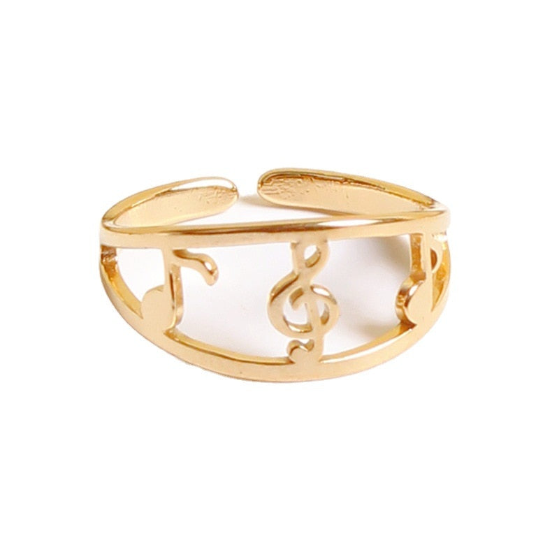 Three Music Note Open Ring