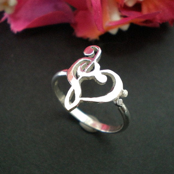 Music Note Heart Ring
