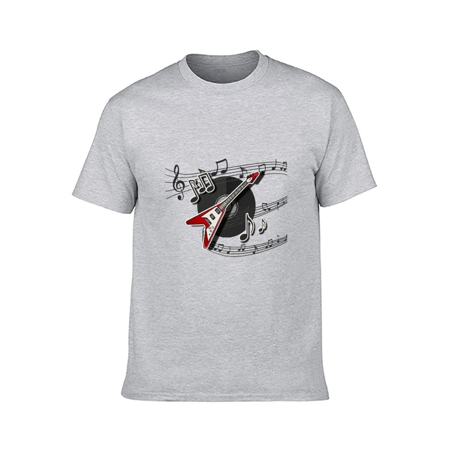 Music Note Guitar Cotton T-Shirt