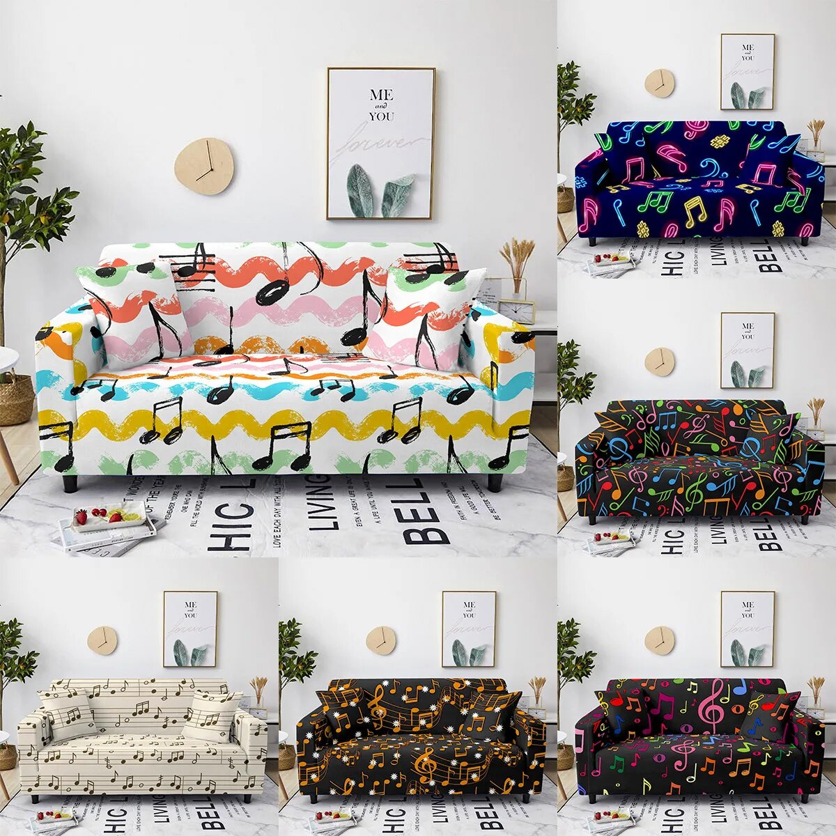 Music Note Dust Proof Sofa Cover