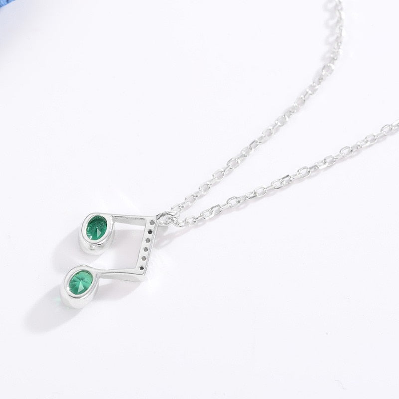 Silver Musical Note Necklace
