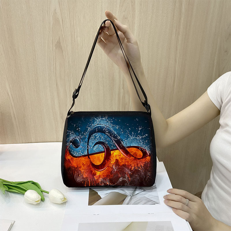 Music Notes Print Handbag