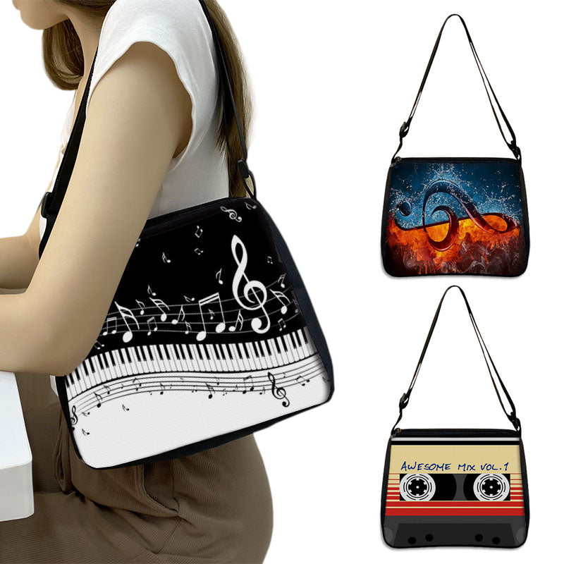 Music Notes Print Handbag