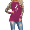 Music Treble Clef & Leopard Chiffon T-shirt