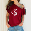 Music Notes Heart Cross Bandage T-shirt - Wine Red / S - { shop_name }} - Review