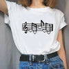 Music Notes Heart Print T-shirt - { shop_name }} - Review