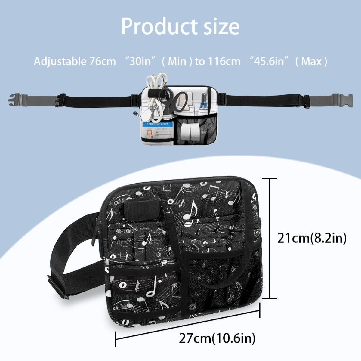Portable Music Note Belt Bag