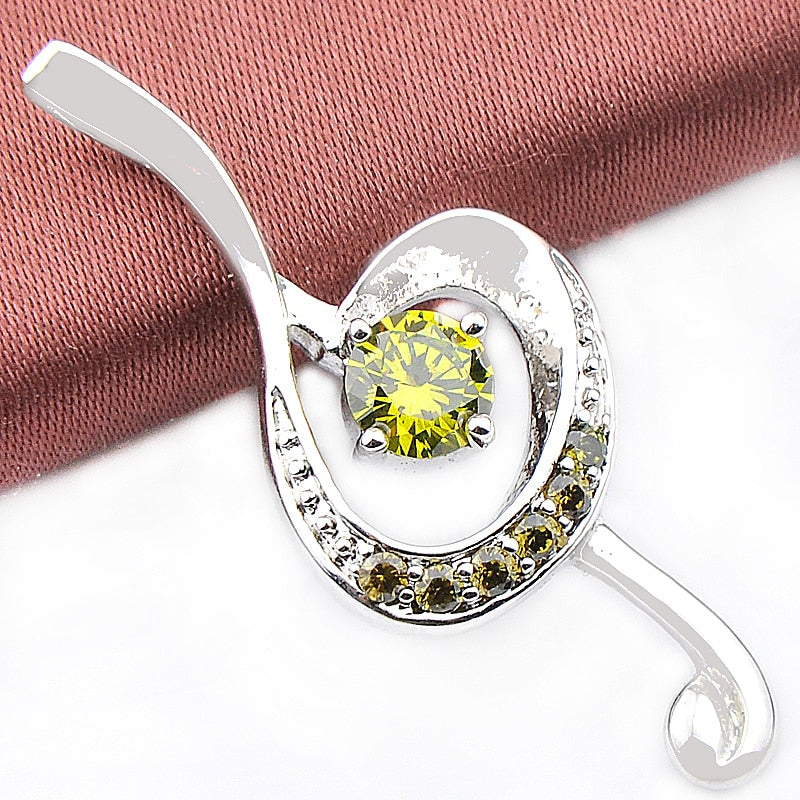 Cubic Zirconia Music Notes Necklace