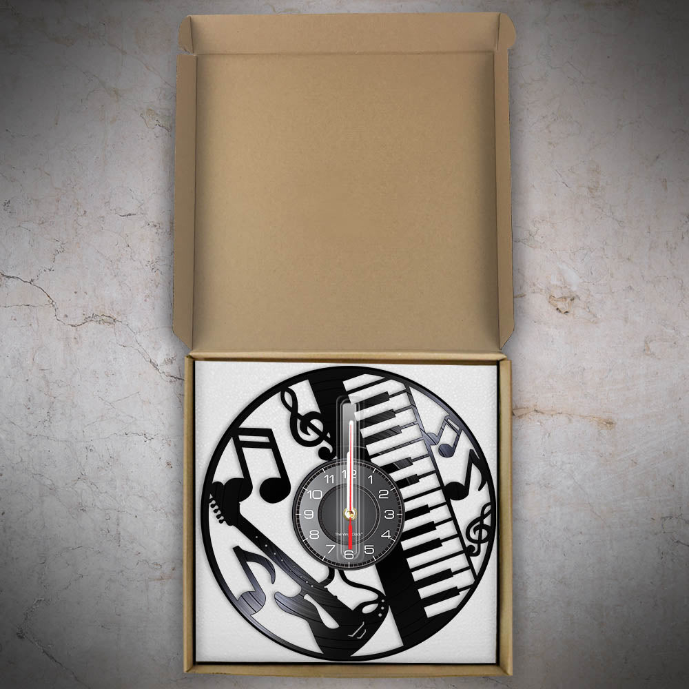 Music Notes Piano Guitar Wall Clock
