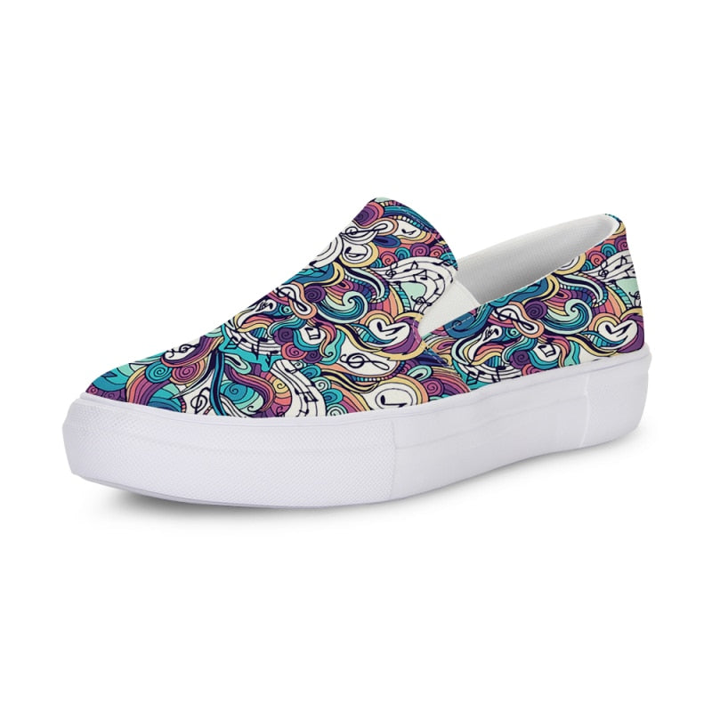 Music Note Printed Flat Slip-On