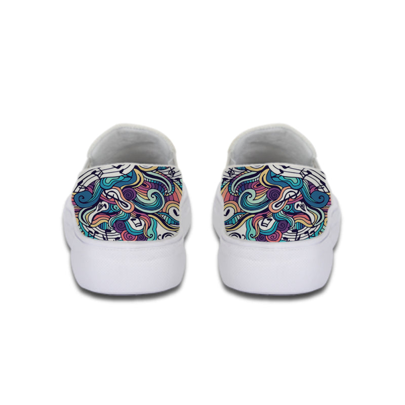 Music Note Printed Flat Slip-On