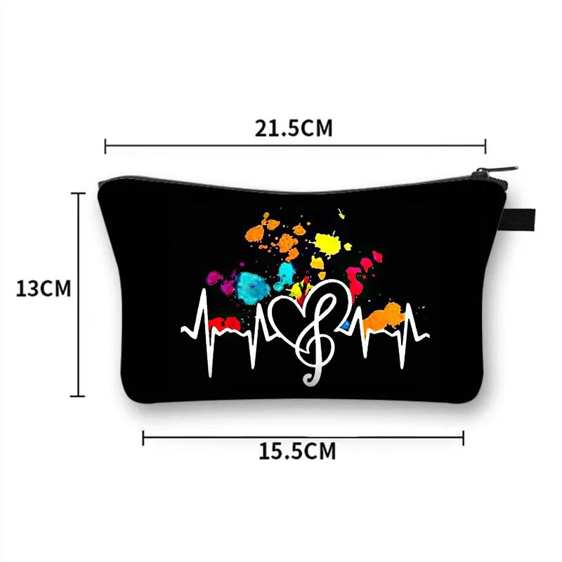 Music Print Cosmetic Bag