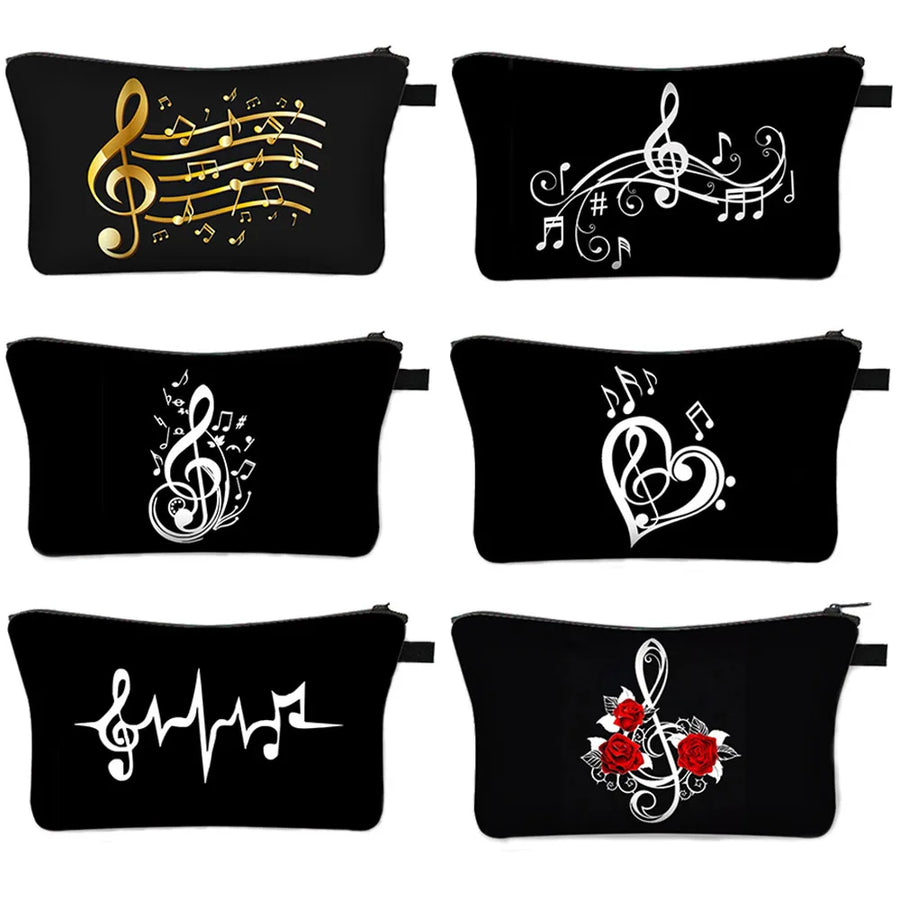 Music Print Cosmetic Bag