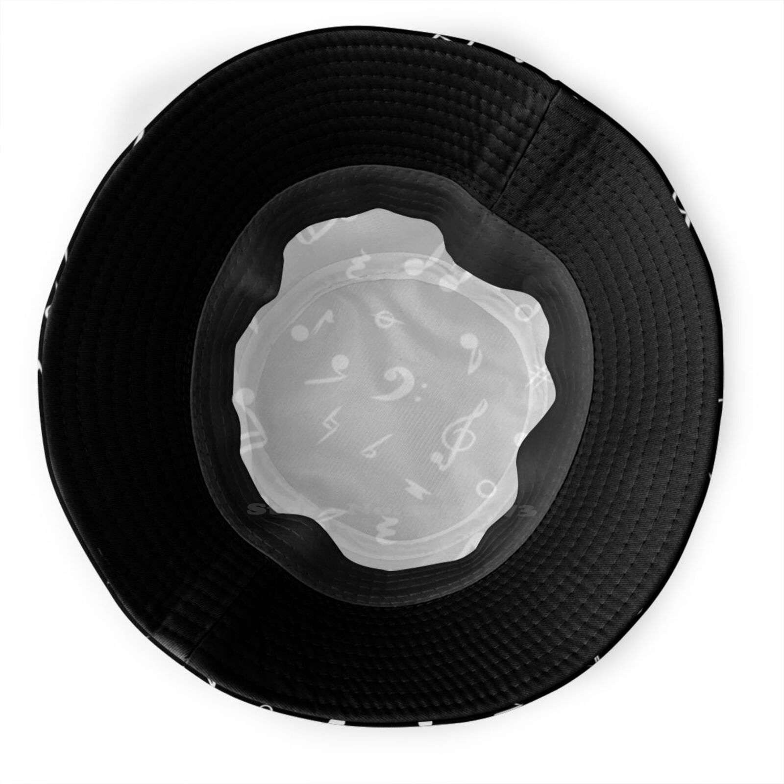 Music Notes Black Bucket Hat