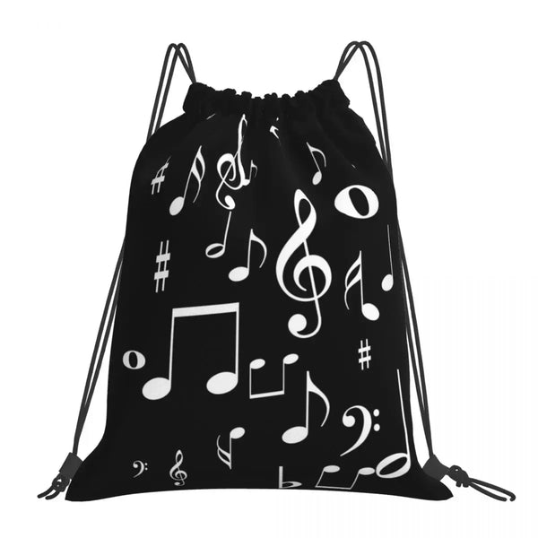 Minimalist Music Notes Drawstring Bag - Artistic Pod