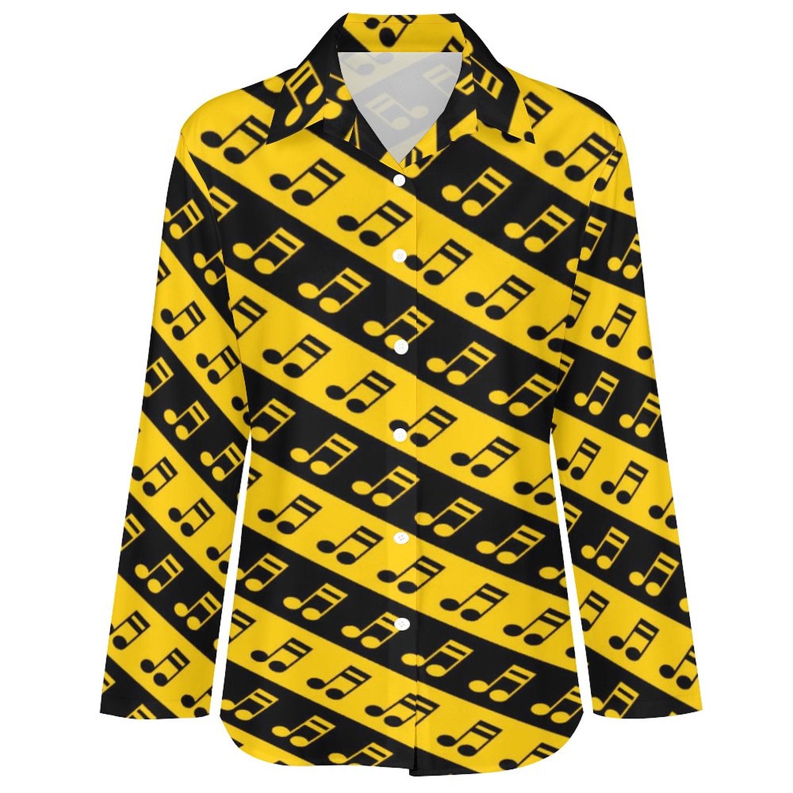 Music Note Graphic Casual Blouse