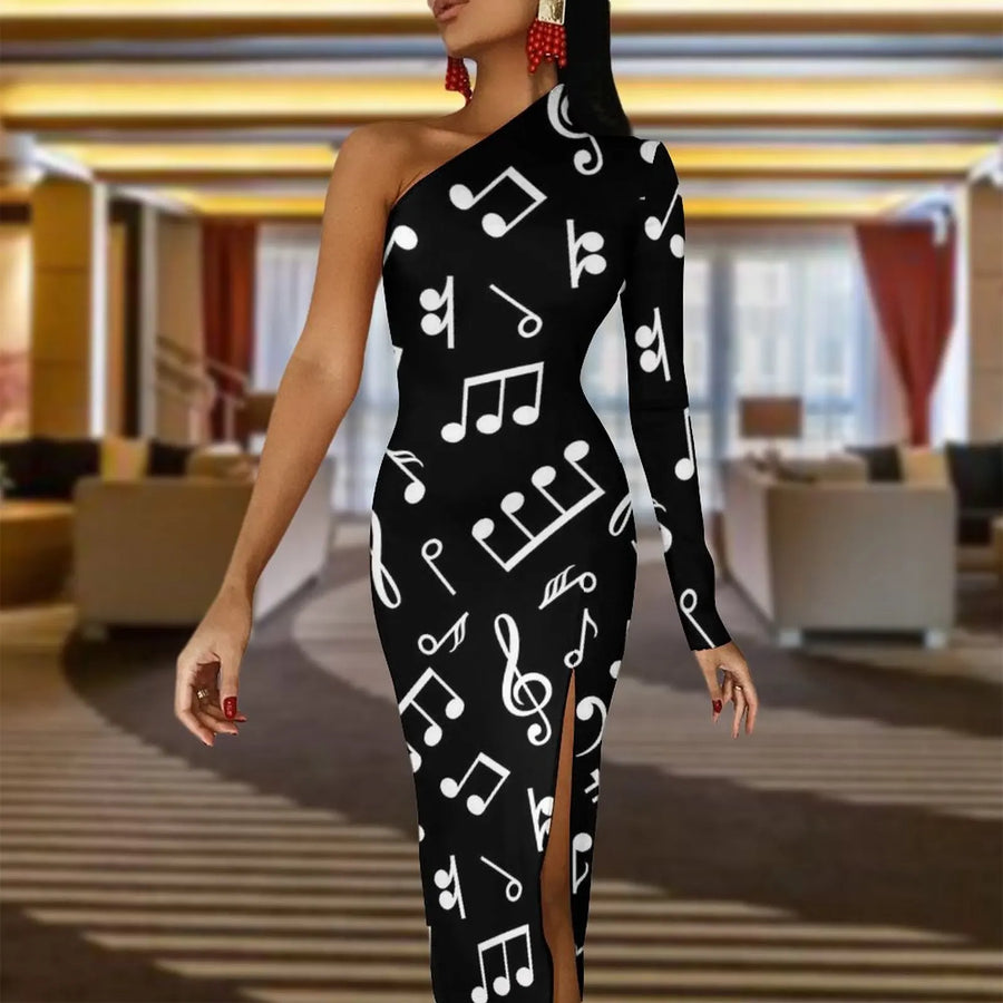 Classic Music Notes Bodycon Dress