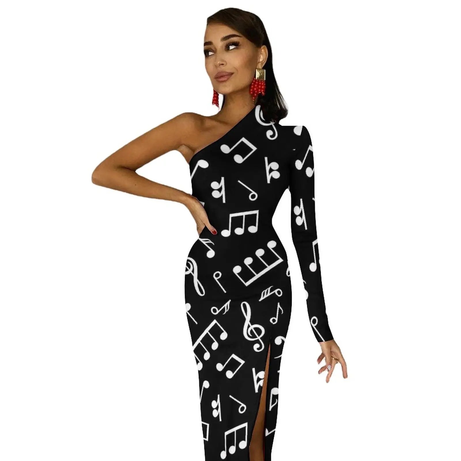 classic bodycon dress BODYCON COLLECTION Classic Black High Neck Bandage Dress, M