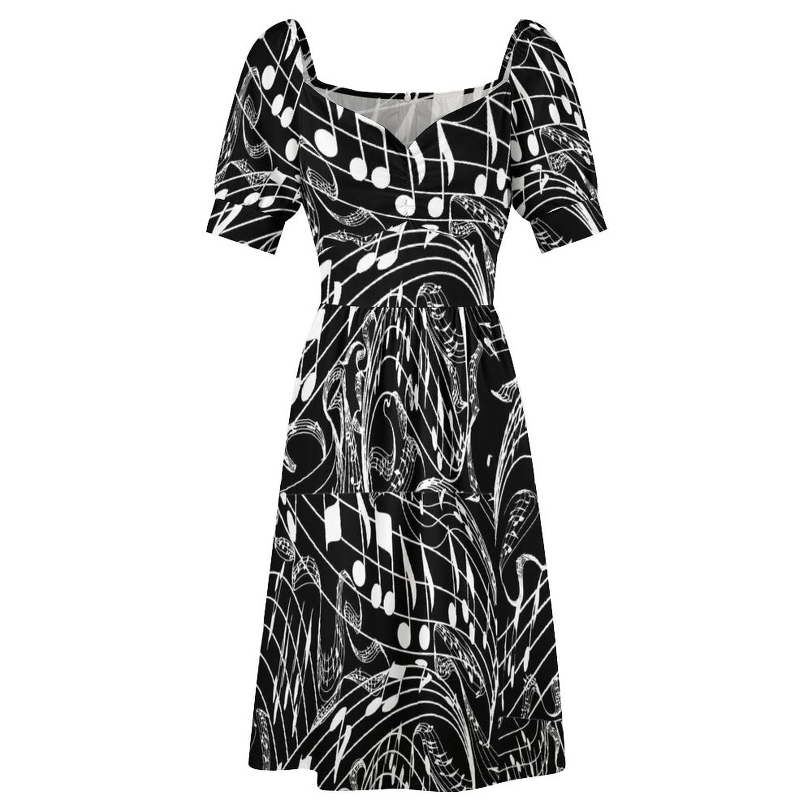 Music Note V Neck Dress