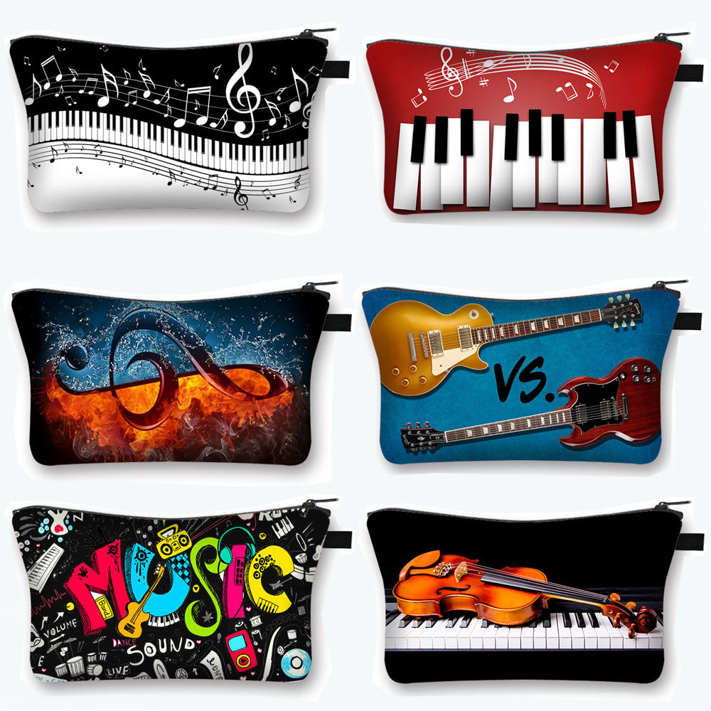 Music Print Cosmetic Bag