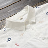 Music Notes Embroidered White Shirt