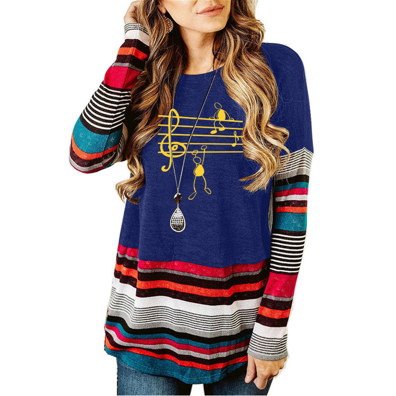 Funny Music Notes Long Sleeves Shirt
