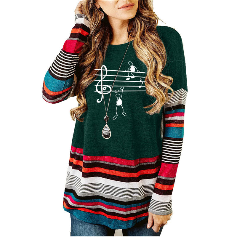 Funny Music Notes Long Sleeves Shirt