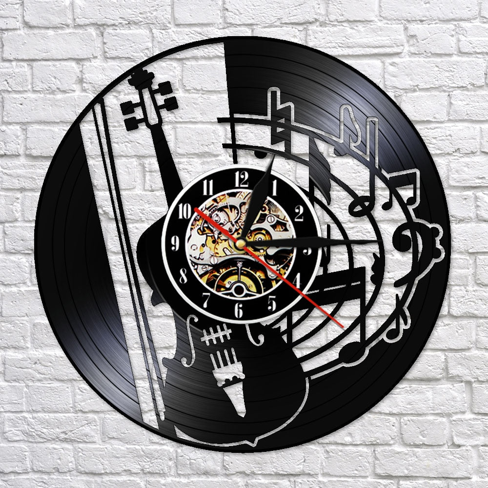 Vintage Music Notes Violin Wall Clock