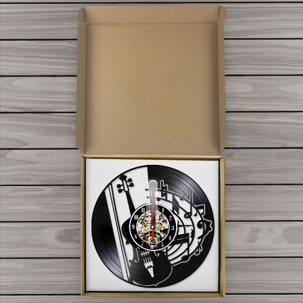 Vintage Music Notes Violin Wall Clock
