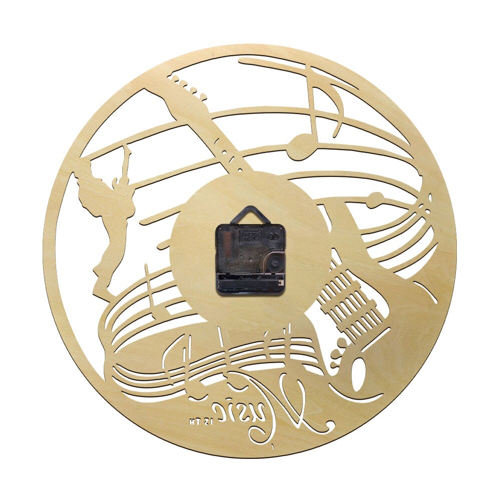 Guitarist Wooden Wall Clock