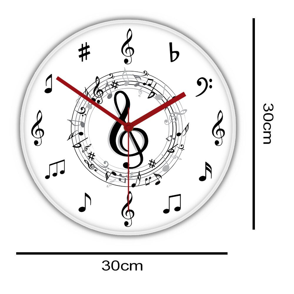 Music Note Luminous Wall Clock