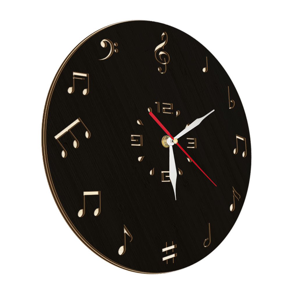 Music Notes Minimalist Wall Clock