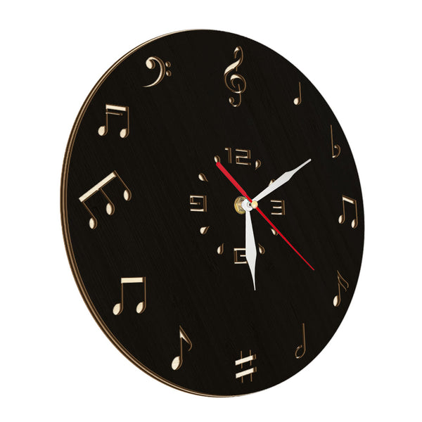 Music Notes Minimalist Wall Clock - Artistic Pod