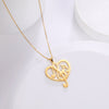 Elegant Music Note Heart Necklace