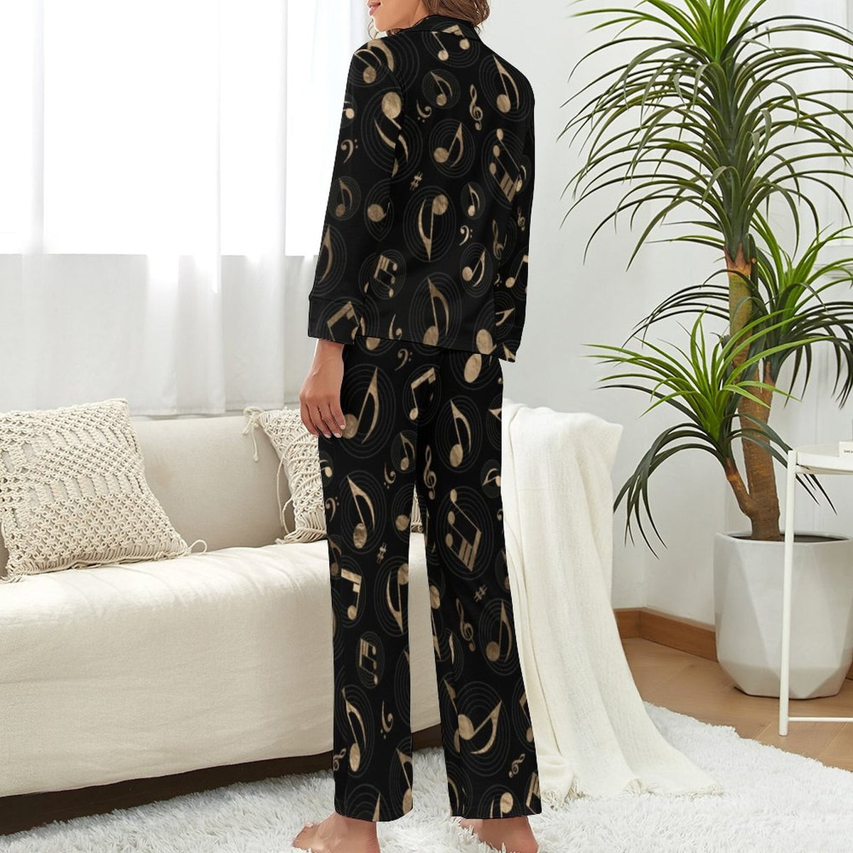 Music Note Casual Pajama Sets - Artistic Pod