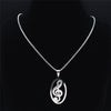 Silver Treble Clef Necklace