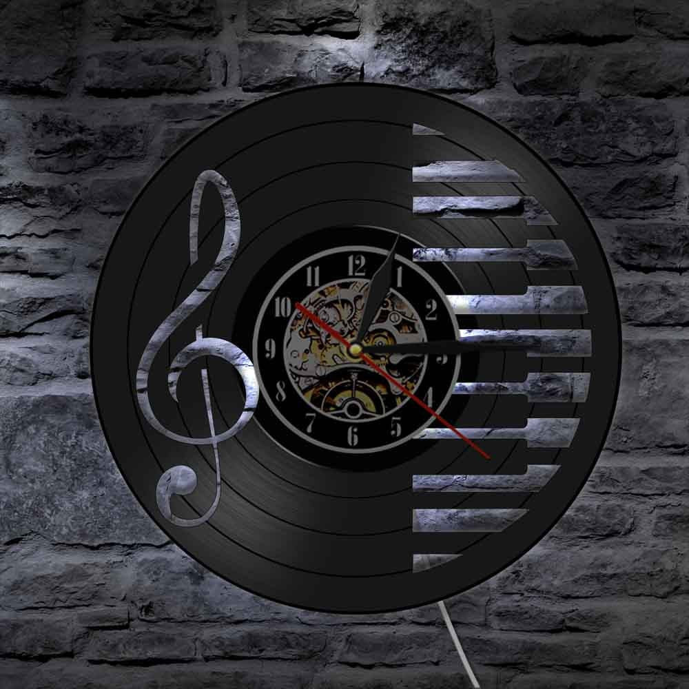 Treble Clef Piano Keys Wall Clock