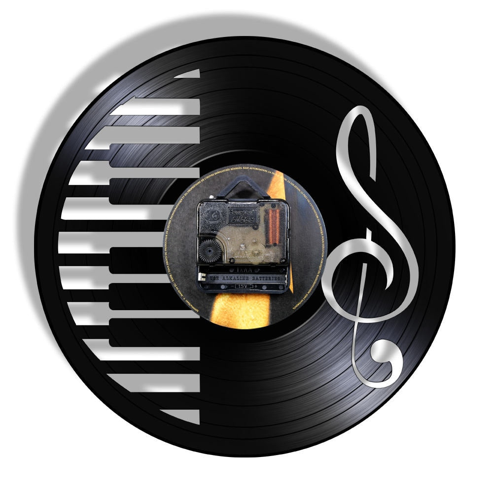 Treble Clef Piano Keys Wall Clock