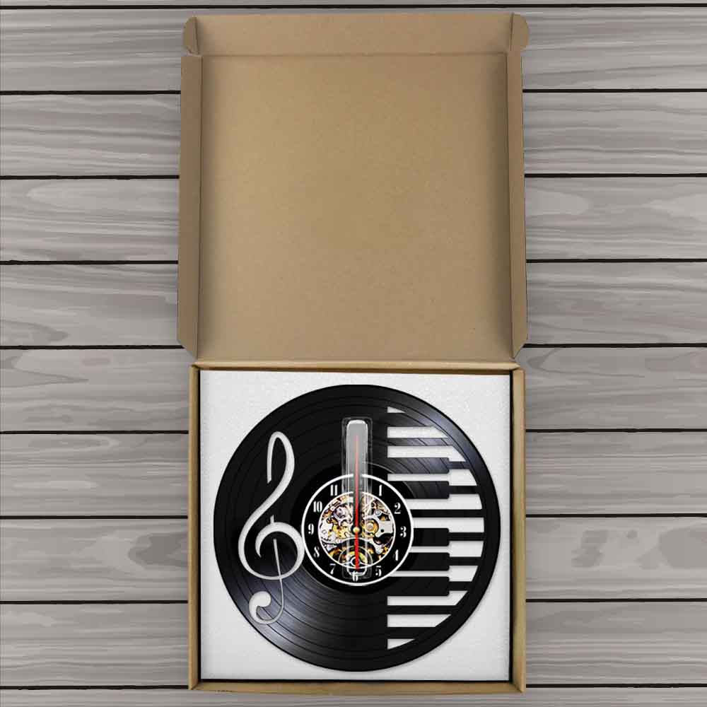 Treble Clef Piano Keys Wall Clock