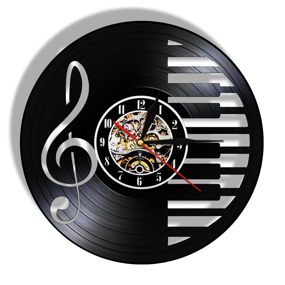 Treble Clef Piano Keys Wall Clock