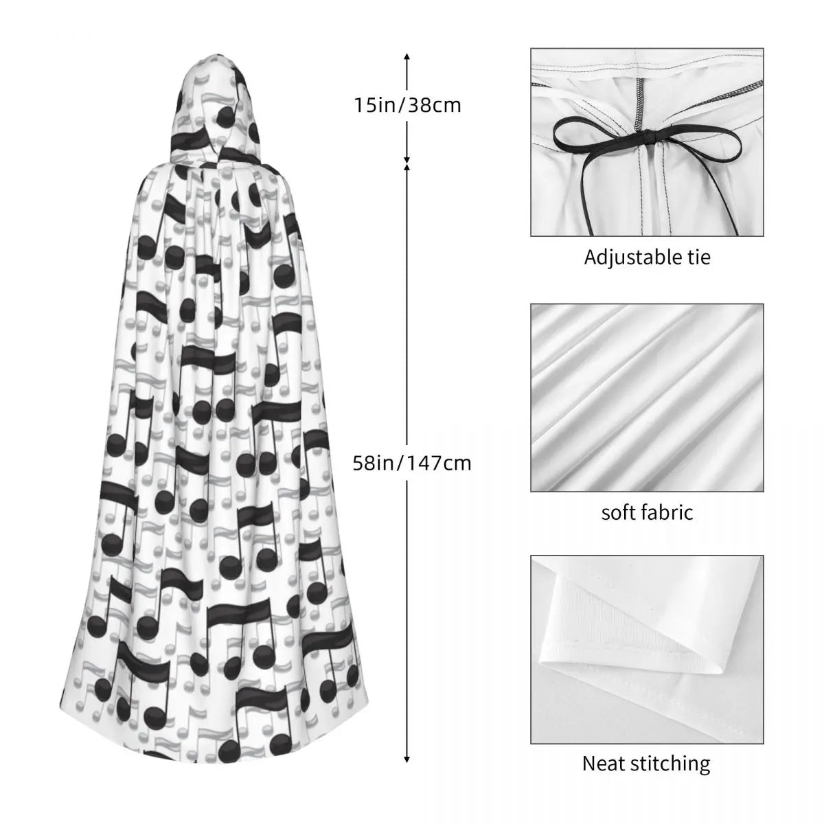 Music Notes White Cloak