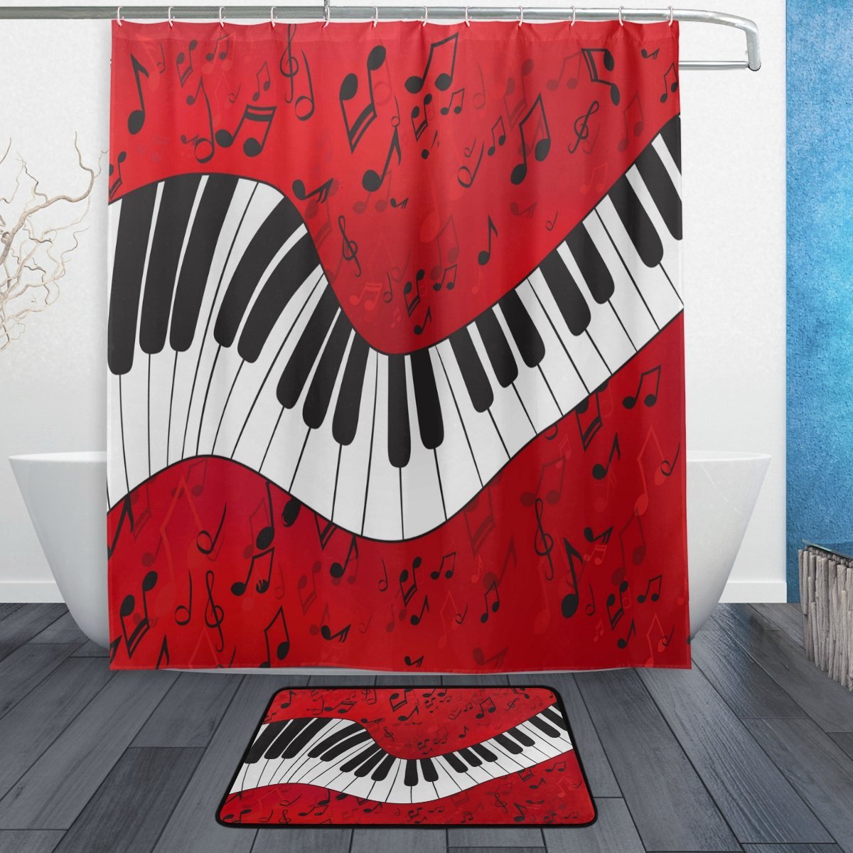 Piano Shower Curtain & Mat